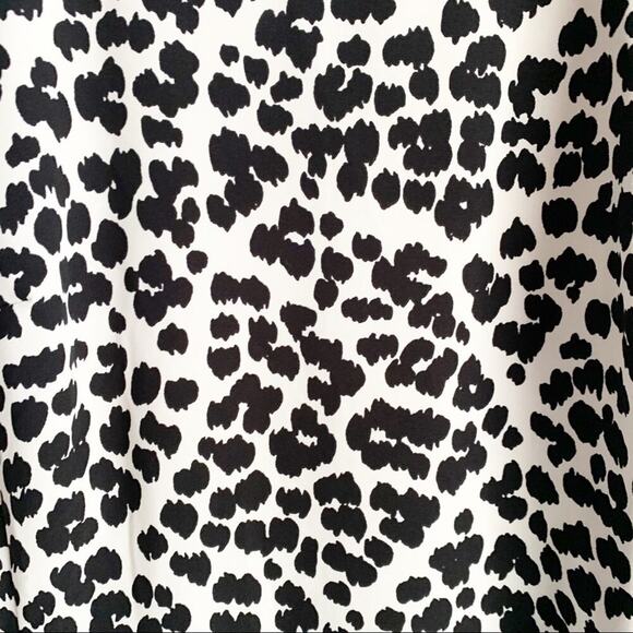 LOFT Wild Cat Flippy Bias Ruffle Dress Animal Print Dress NWT Black White Size 8 - Picture 5 of 11
